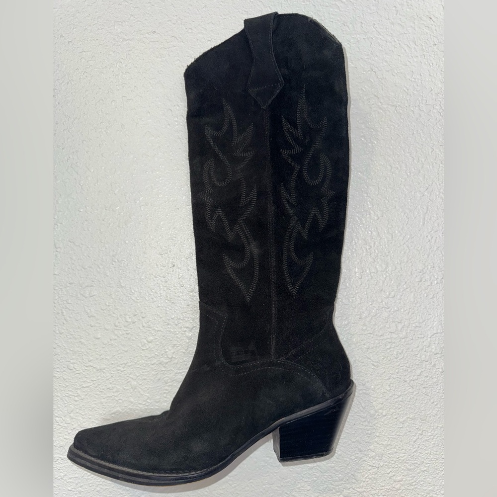 Zara Black Suede Women's Boots size 37 gently used - Picture 6 of 8